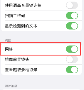 涞水苹果手机维修网点分享iPhone如何开启九宫格构图功能